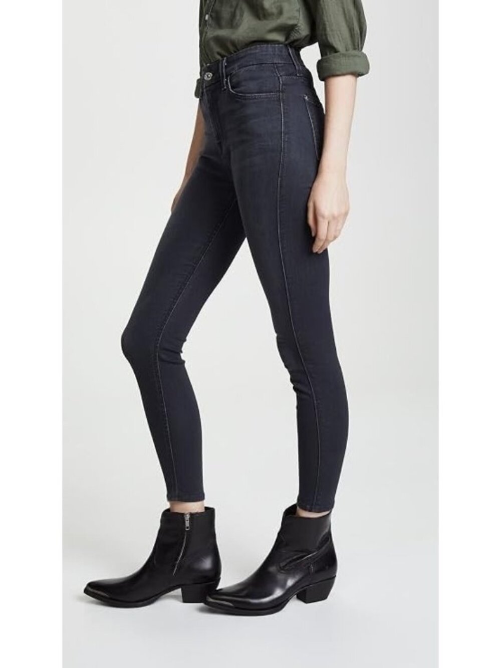 NWT 7 For All Mankind High Waist Ankle Skinny in b(air) Evening Gray Jeans 27